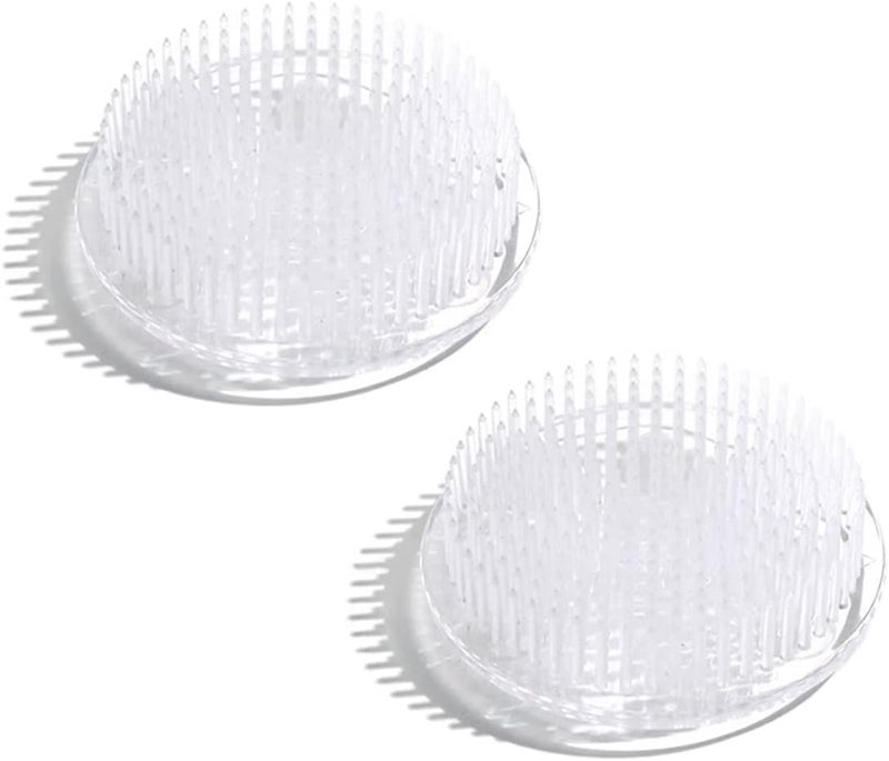 Ldirect 2pcs Flower Frog Round Plastic Flower Arrangement Holder Floral Pin Frog 70mm / 2.76 Inch (White) (White) - Image 1